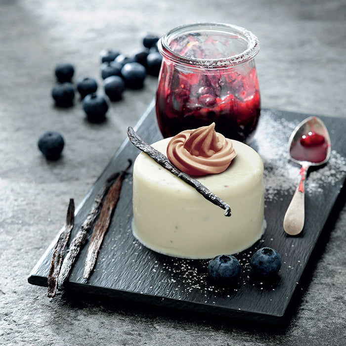 Creamy Blackcurrant Mousse with Chestnut Cream