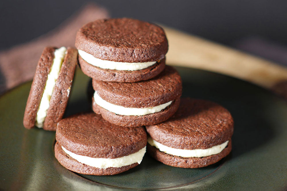 Photo of chocolate galleta cookies made with natural cocoa powder 