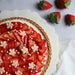 Strawberry Tart Topped with White Chocolate Cherry Blossoms