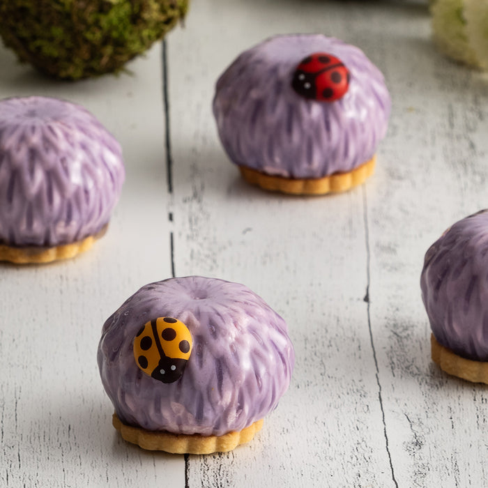 Purple Floral Entremets Topped with  Ladybug Decor
