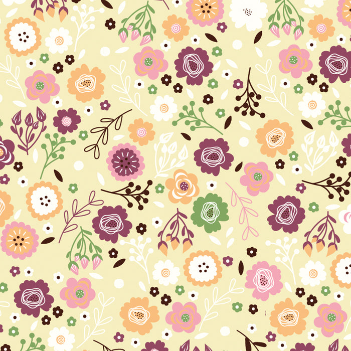 Flower Garden Transfer Sheet Pattern on White Chocolate
