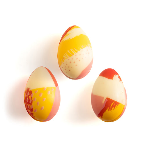 Abstract Hollow Molded White Chocolate Easter Eggs