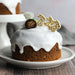 Carrot Cake with Drippy Glaze Topped with Dark Chocolate Happy Easter Decor