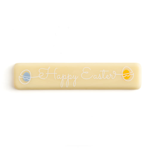 Happy Easter White Chocolate Rectangle Plaque