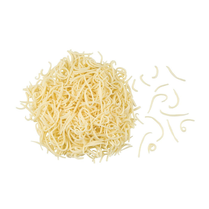 Spaghetti shavings white in pile out of box detail