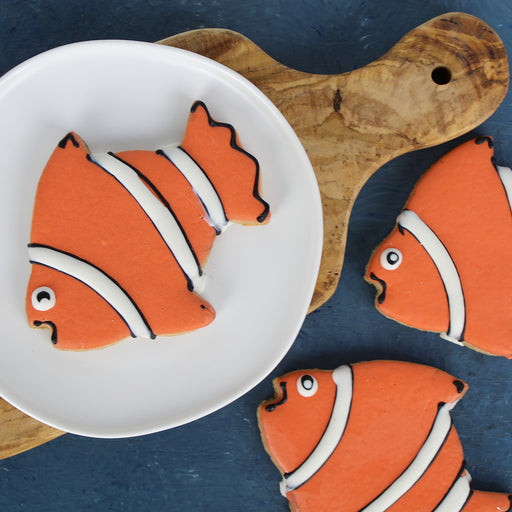 Clown Fish Shaped and Decorated Cookies