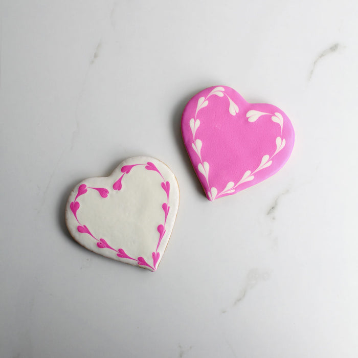 Pink and White Dipped Heart Cookie (Seasonal)