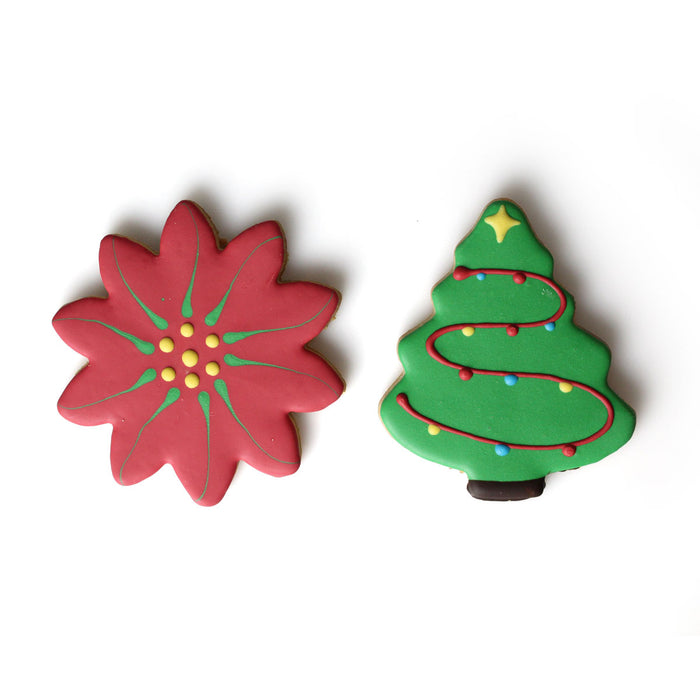 Lighted Tree & Poinsettia Cookies (Seasonal)