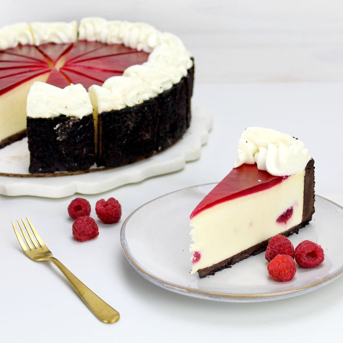 10" White Chocolate Raspberry Cheesecake