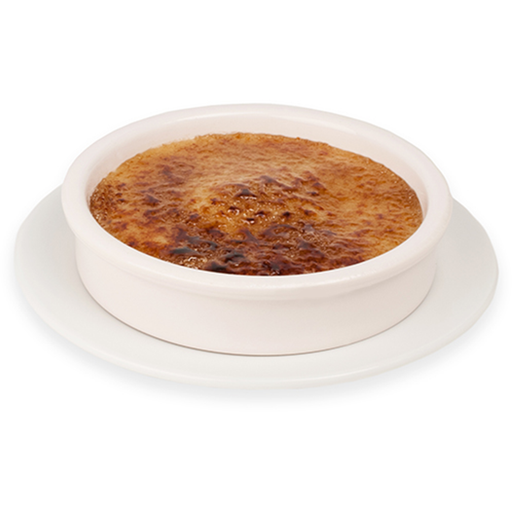 Classic creme brulee on plate