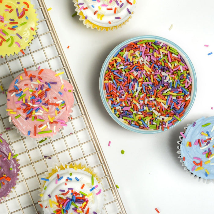 All natural sprinkles on cupcakes