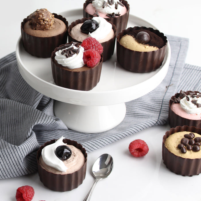 Mousse-filled Cups On Cake Platter