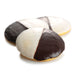 black and white cookies stacked