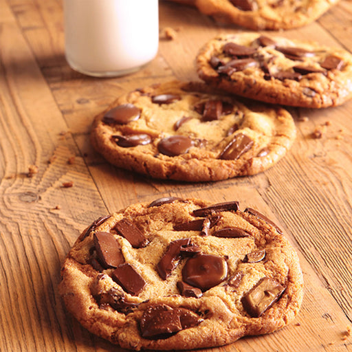 Chocolate chunk manifesto cookies with milk