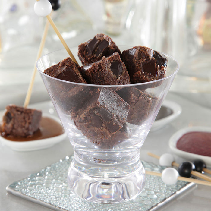 Brownie bites in glass