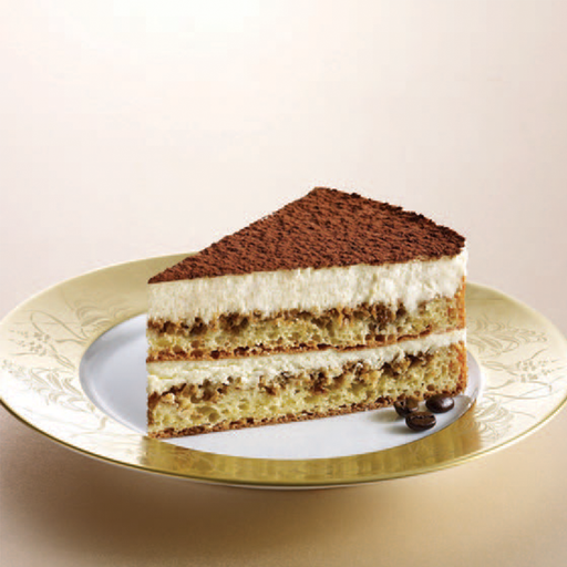 slice of tiramisu cake on plate