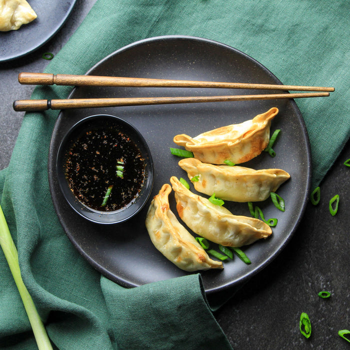 Wei Chuan Vegetable and Chicken Potstickers Plated